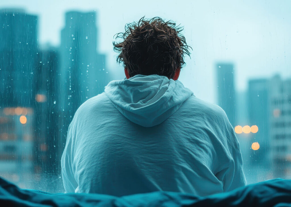 Man Staring Out of Window